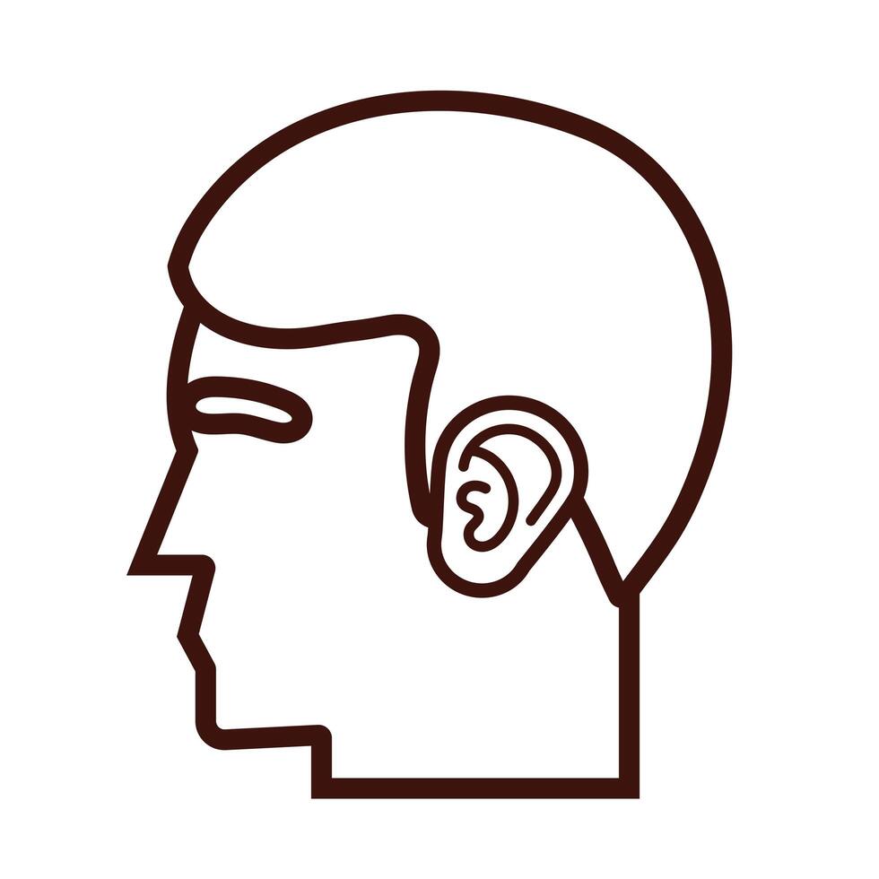 head human profile body part line style vector