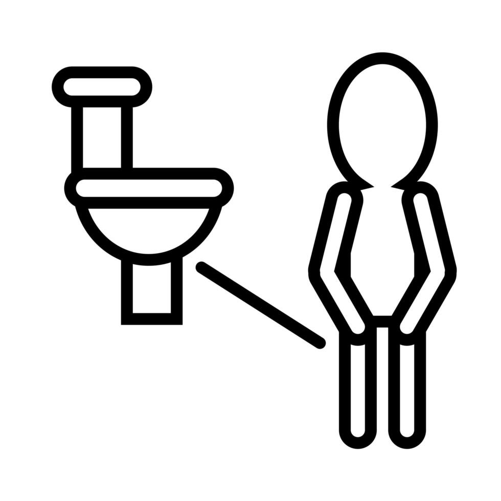 human urinating outside the toilet line style vector