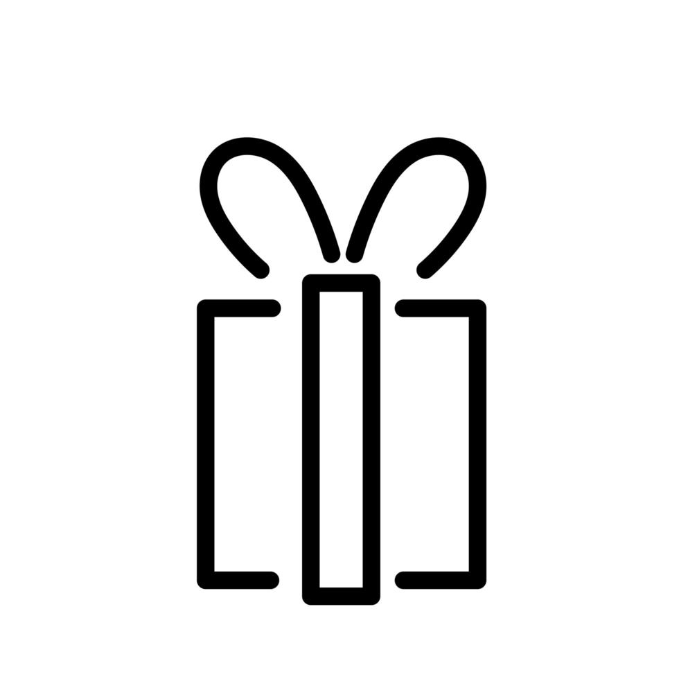 icono de estilo de línea de caja de regalo vector
