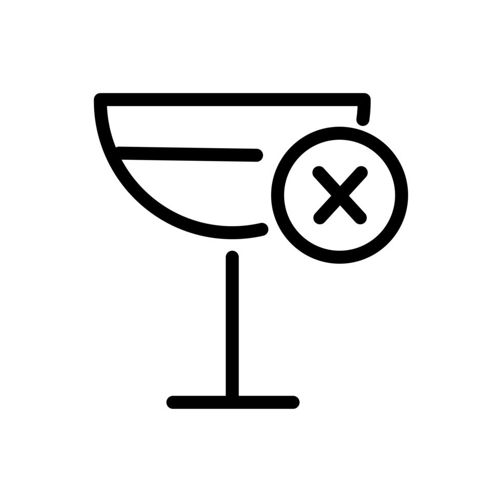 icono de estilo de línea de copa de vino vector