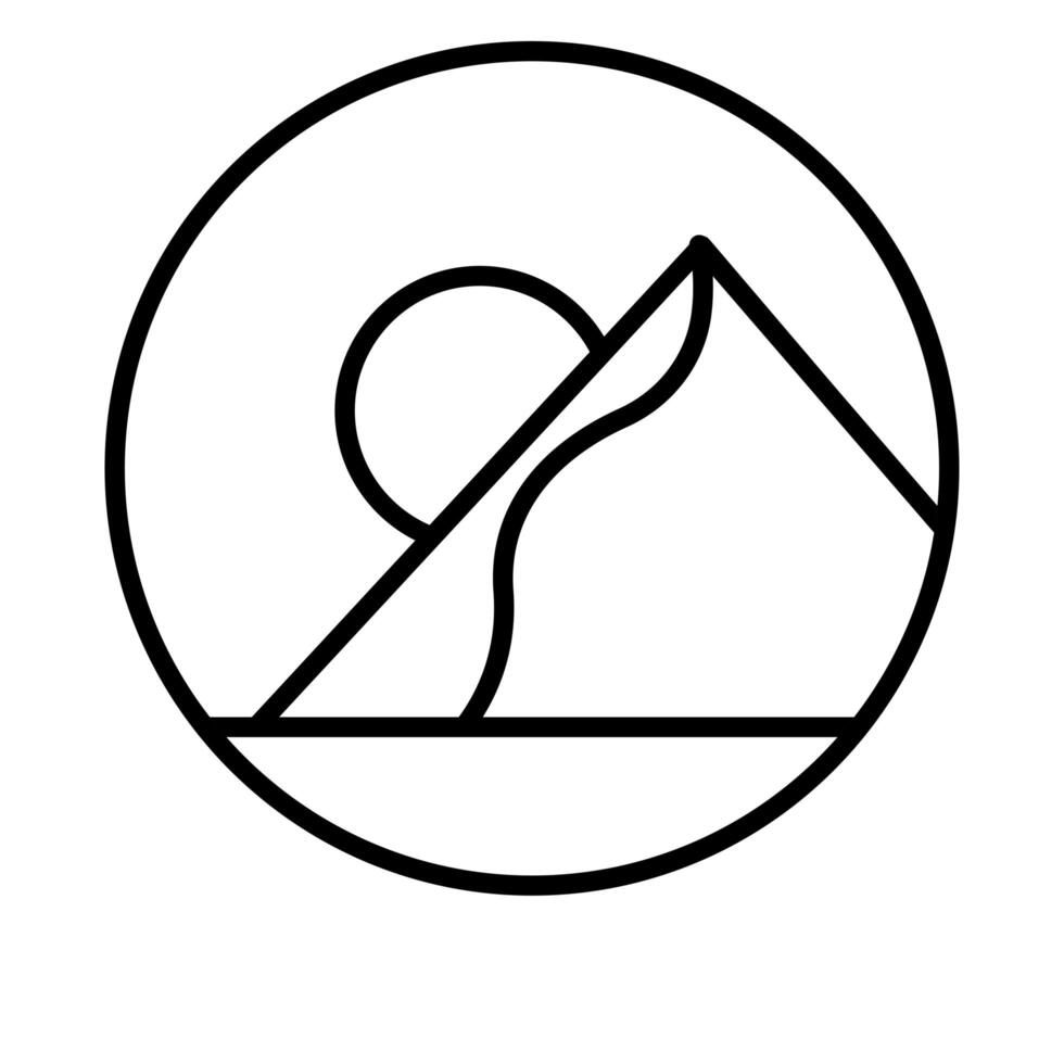 desert with pyramids scene line style icon vector