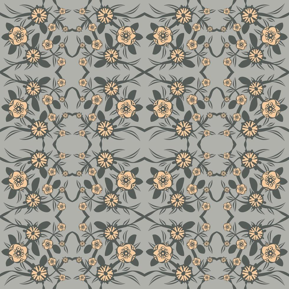 Folk flowers art pattern vector