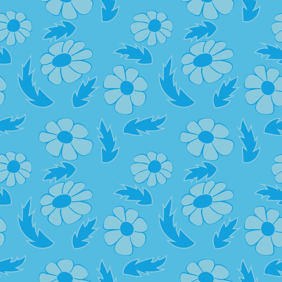 Folk flowers art pattern vector