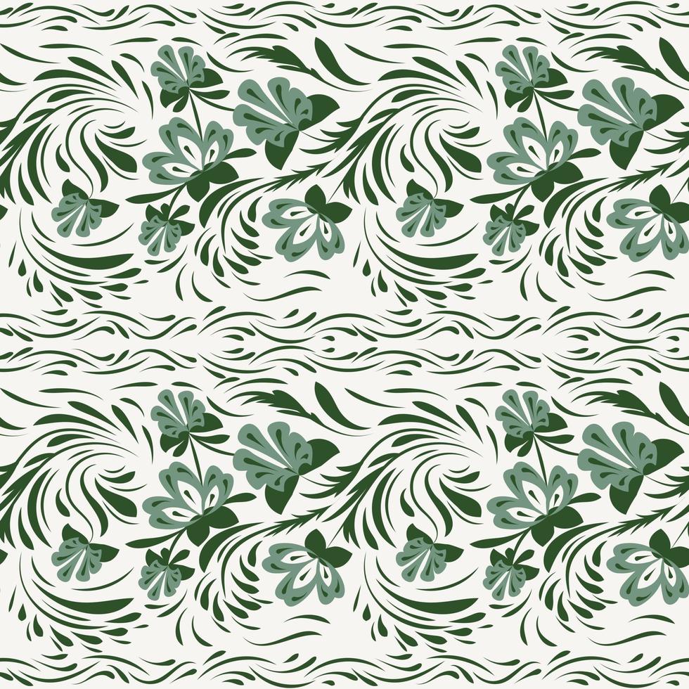 Folk flowers art pattern vector