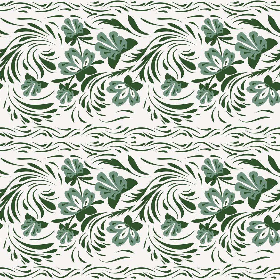 Folk flowers art pattern vector