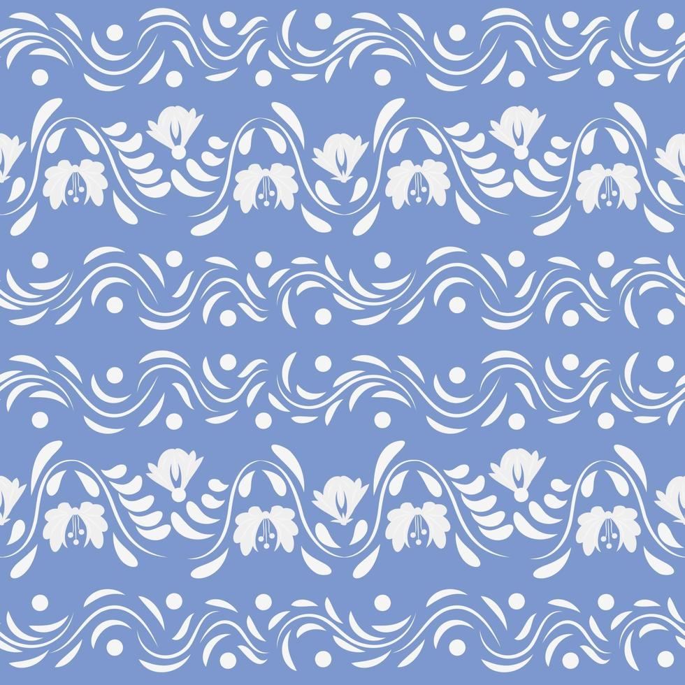 Folk flowers art pattern vector