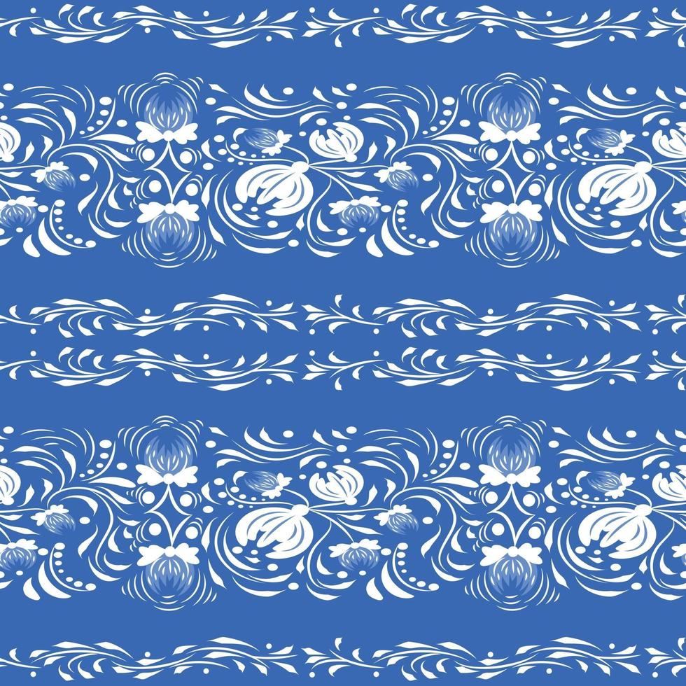 Folk flowers art pattern vector