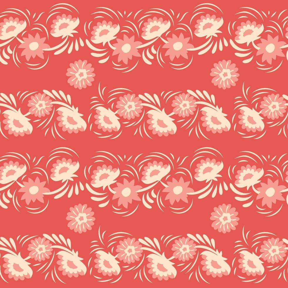 Folk flowers art pattern vector