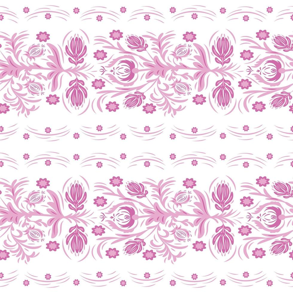 Folk flowers art pattern vector