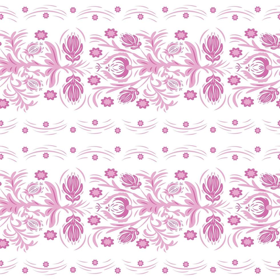 Folk flowers art pattern vector