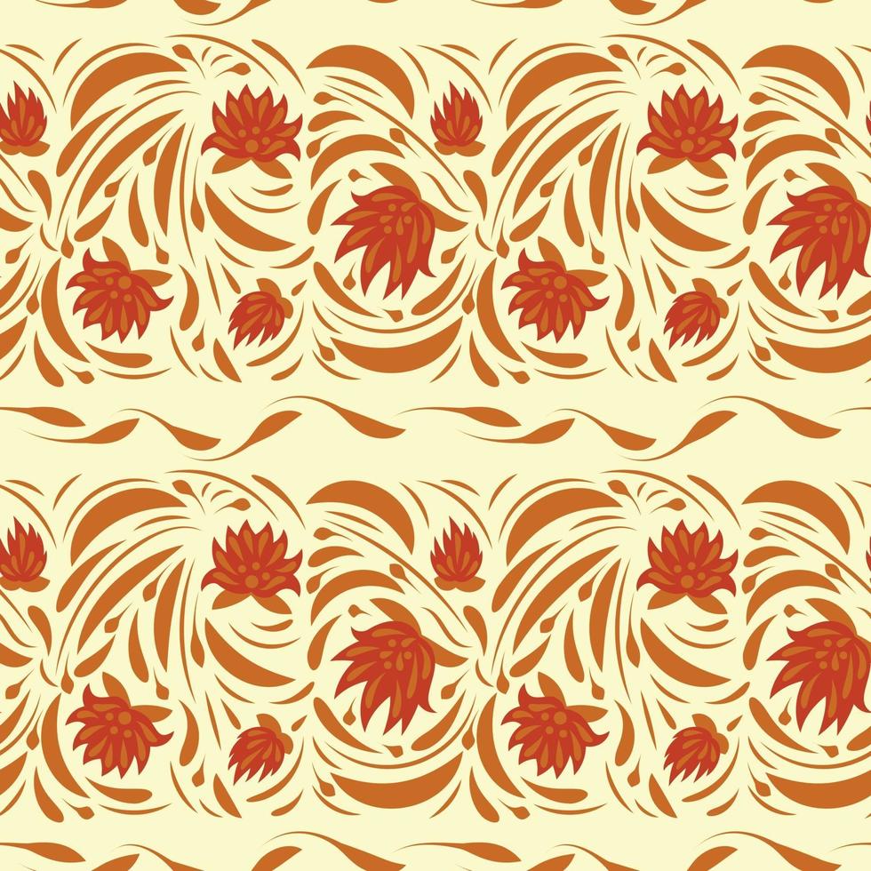 Folk flowers art pattern vector