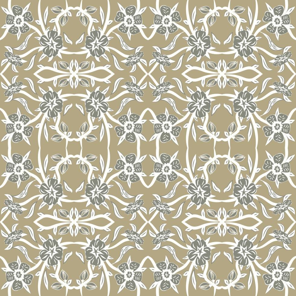 Folk flowers art pattern vector