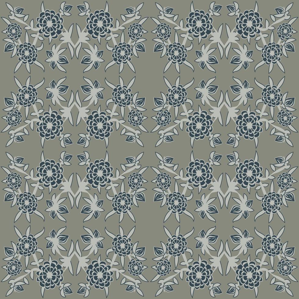 Folk flowers art pattern vector