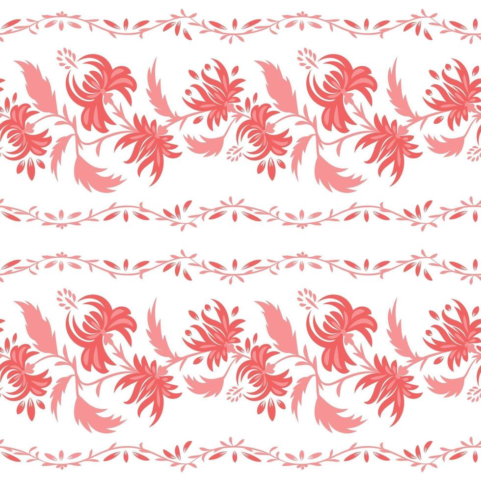 Folk flowers art pattern vector