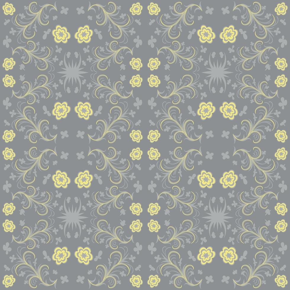 Folk flowers art pattern vector