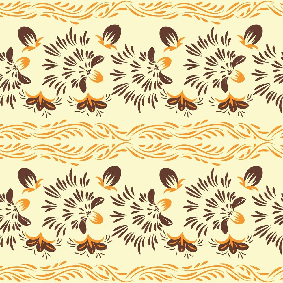Folk flowers art pattern vector