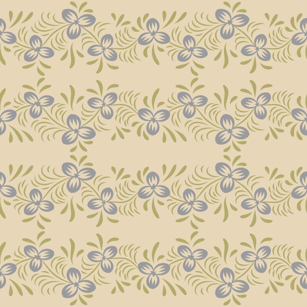 Folk flowers art pattern vector