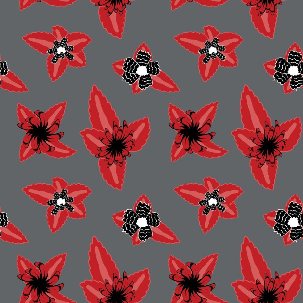 Folk flowers art pattern vector