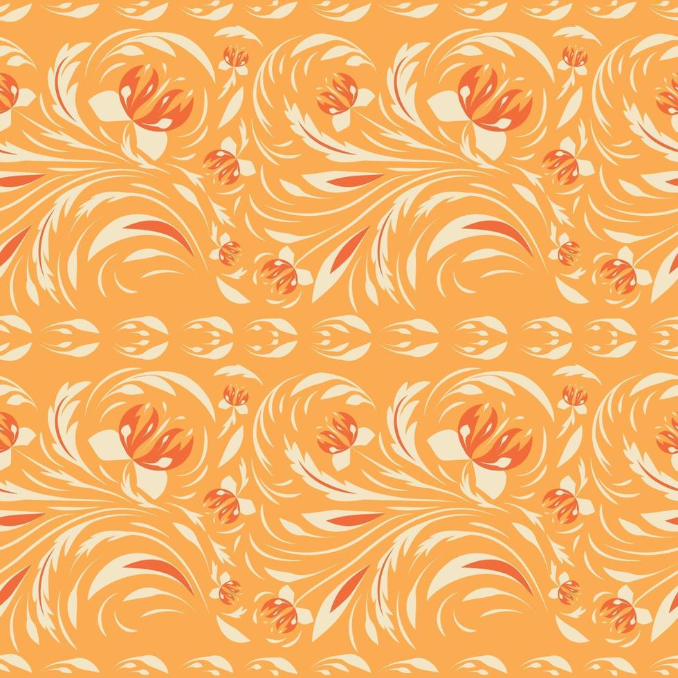 Folk flowers art pattern vector