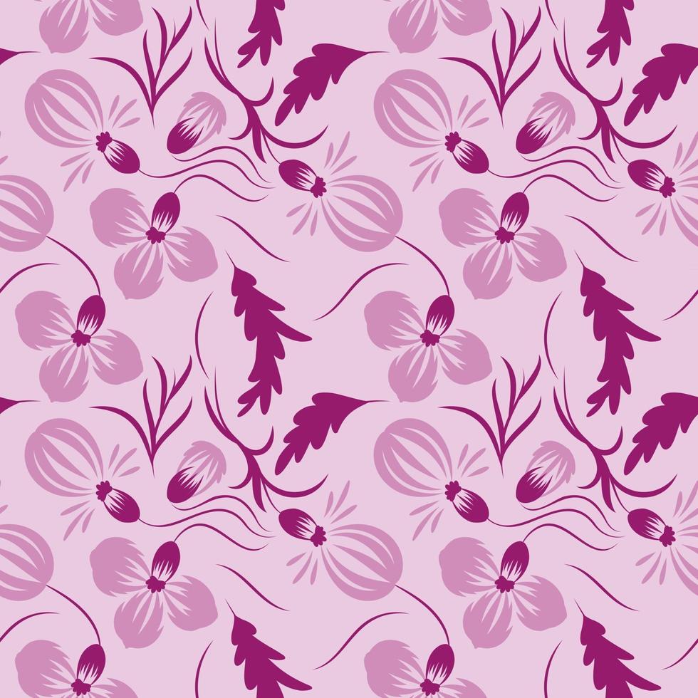 Folk flowers art pattern vector