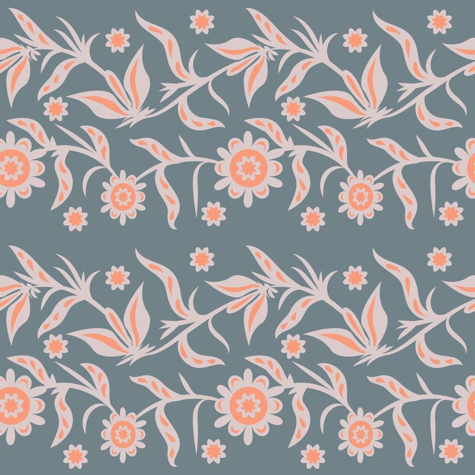 Folk flowers art pattern vector