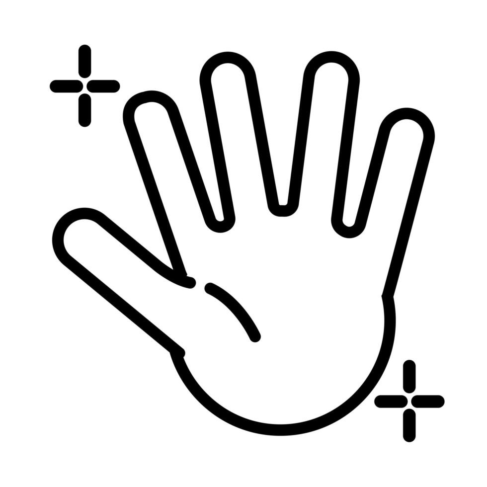 five hand signal line style vector