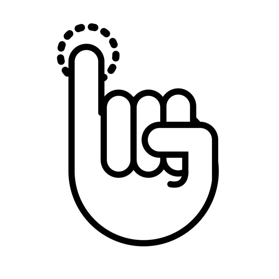 one hand signal line style vector