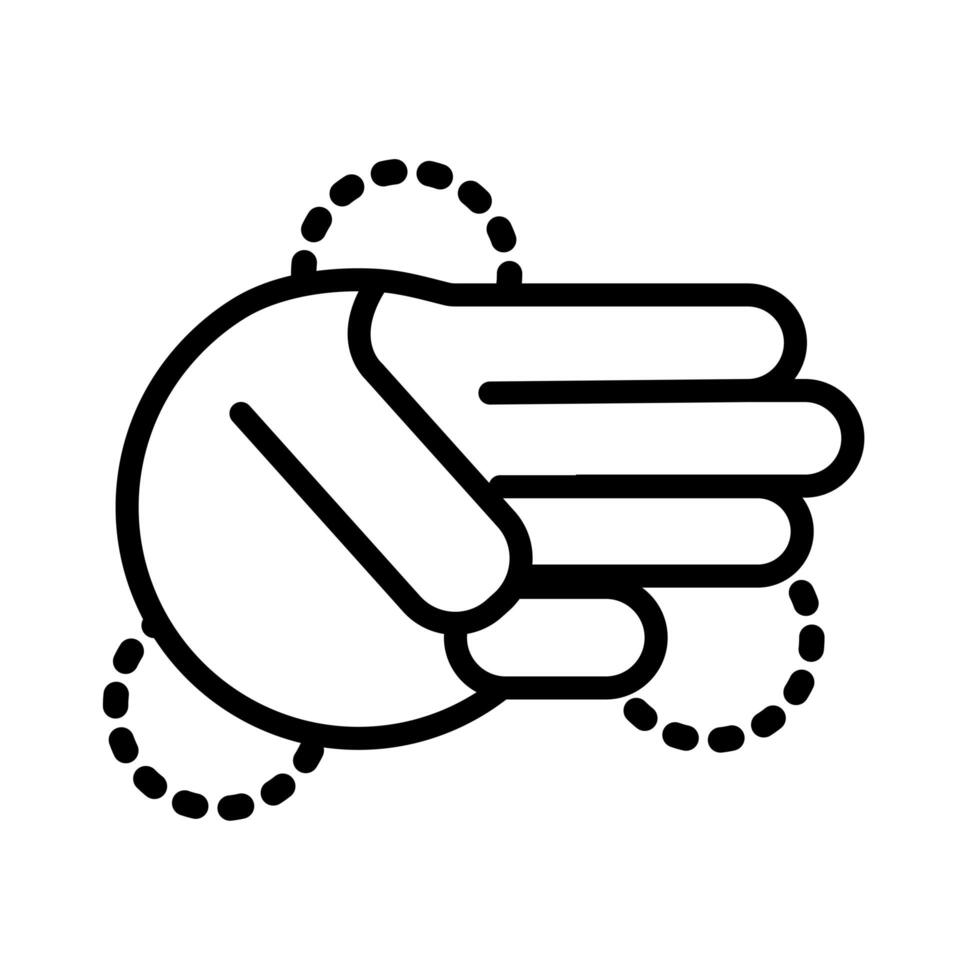 three hand signal line style vector
