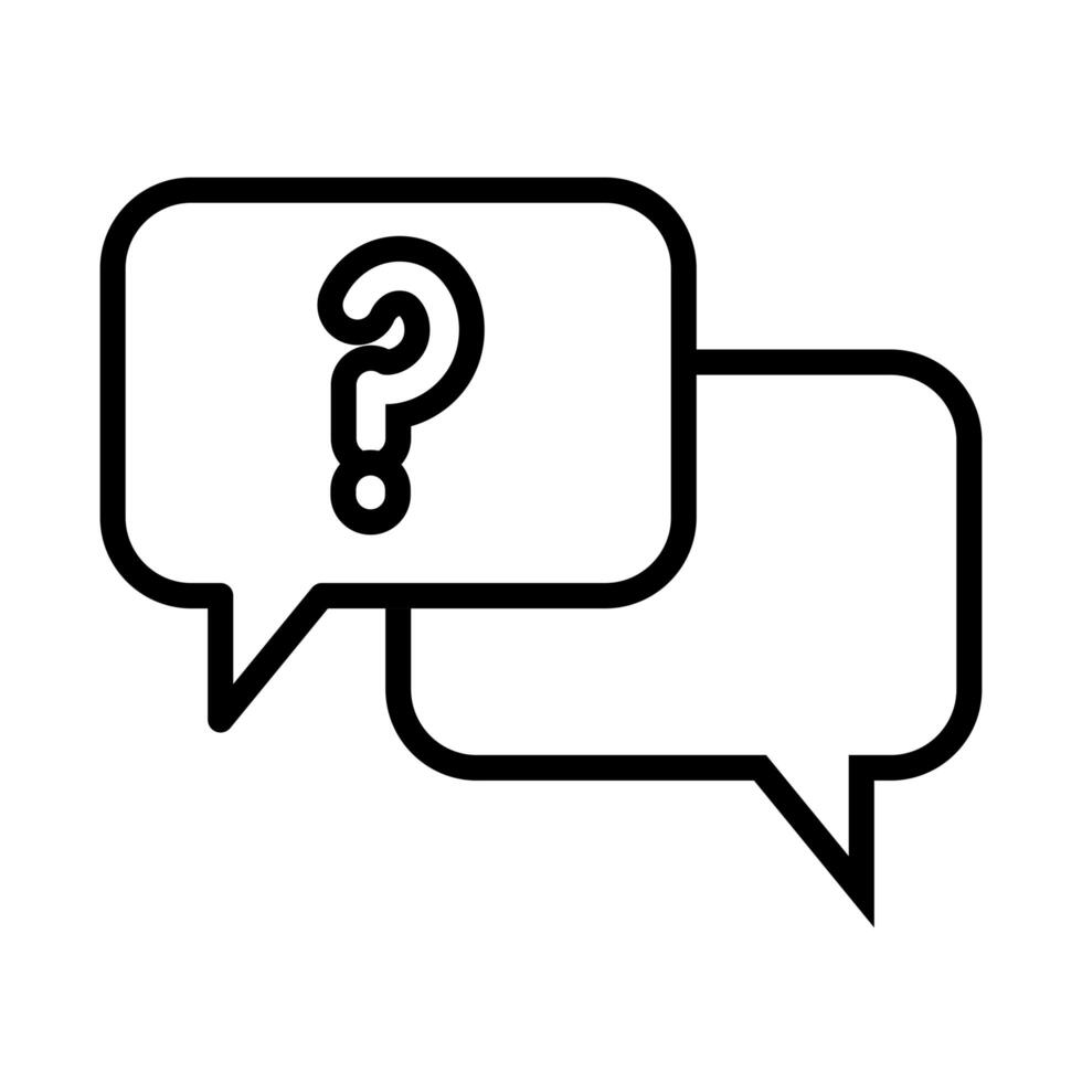 speech bubbles with question symbol line style icon vector