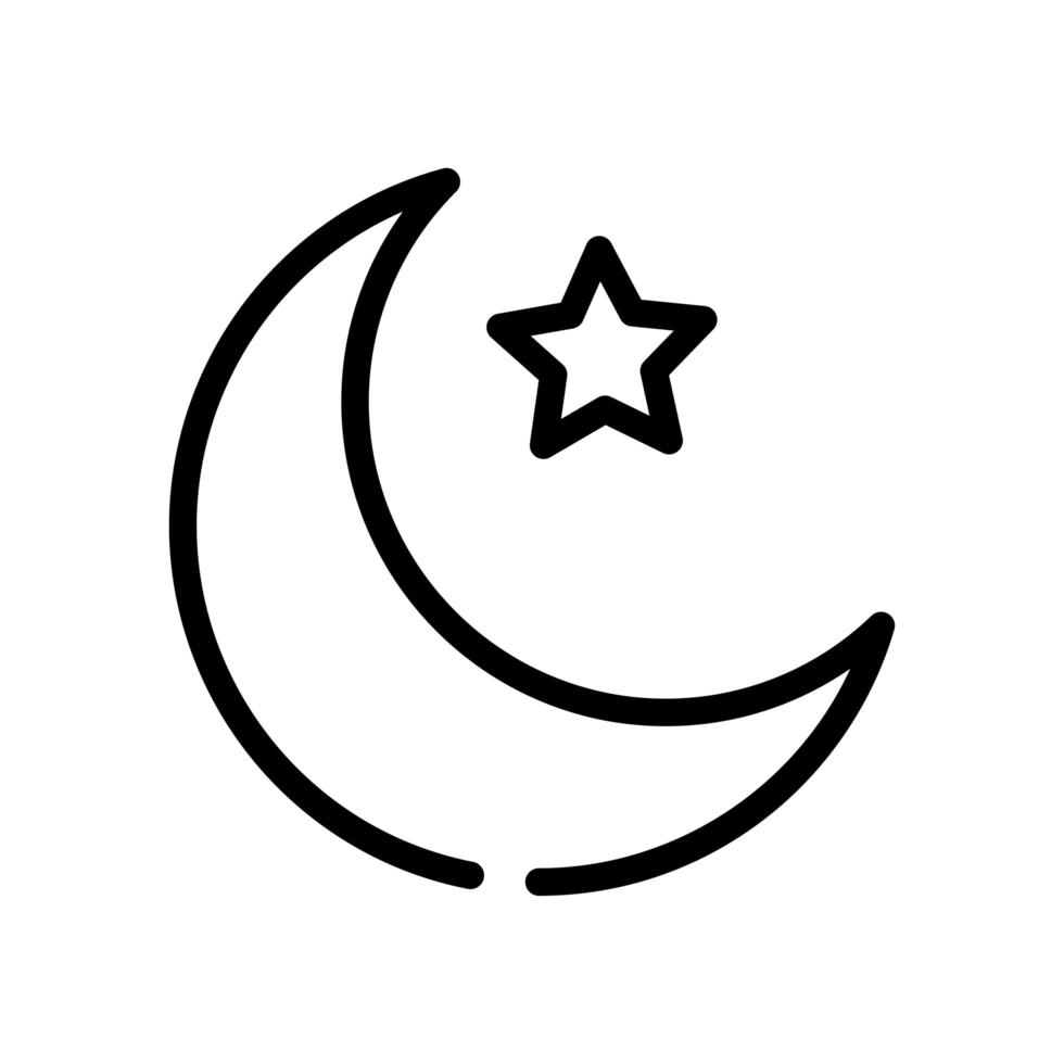 moon night with star line style icon vector