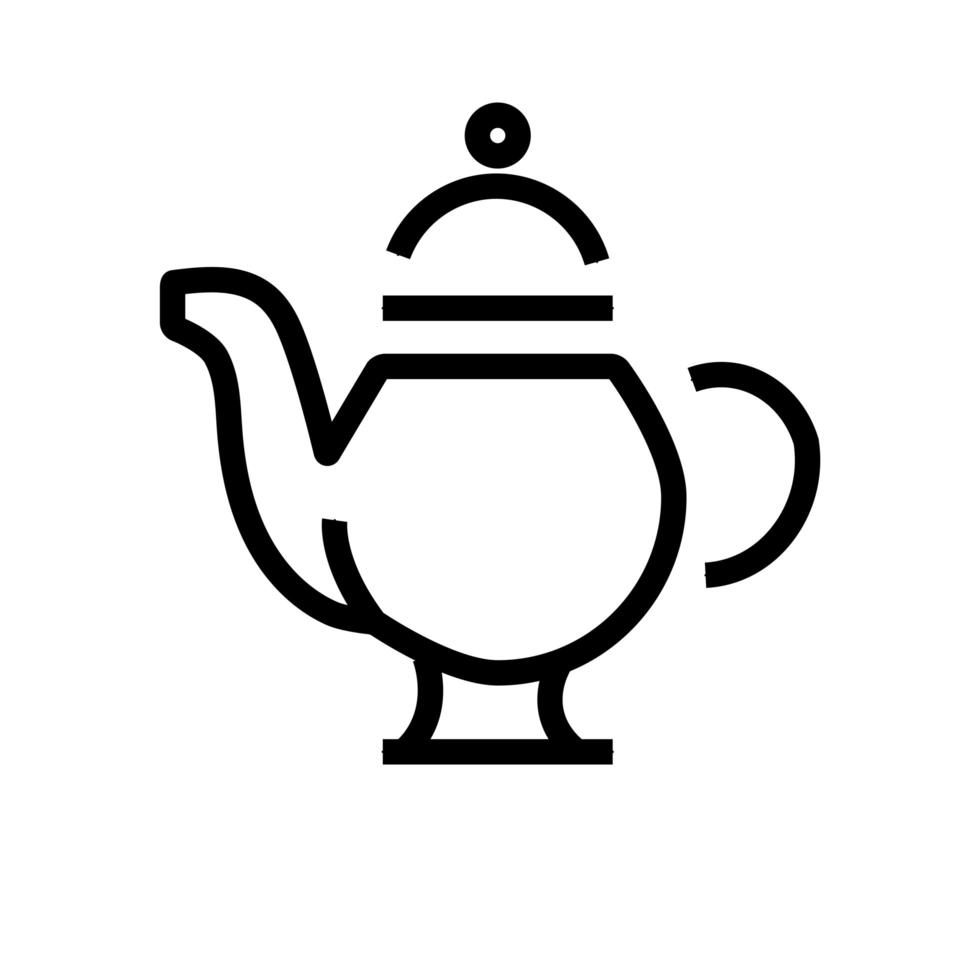 tea pot line style icon vector