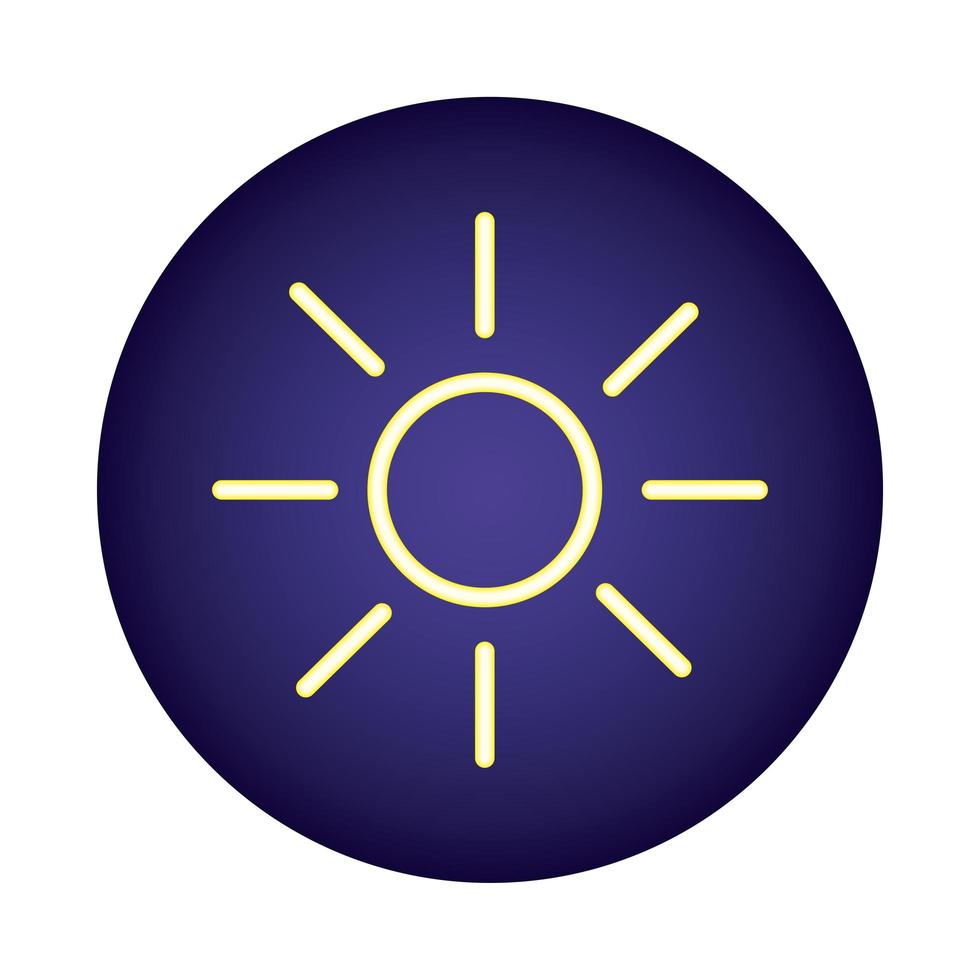 icono de estilo de luz de neón de estrella de sol vector