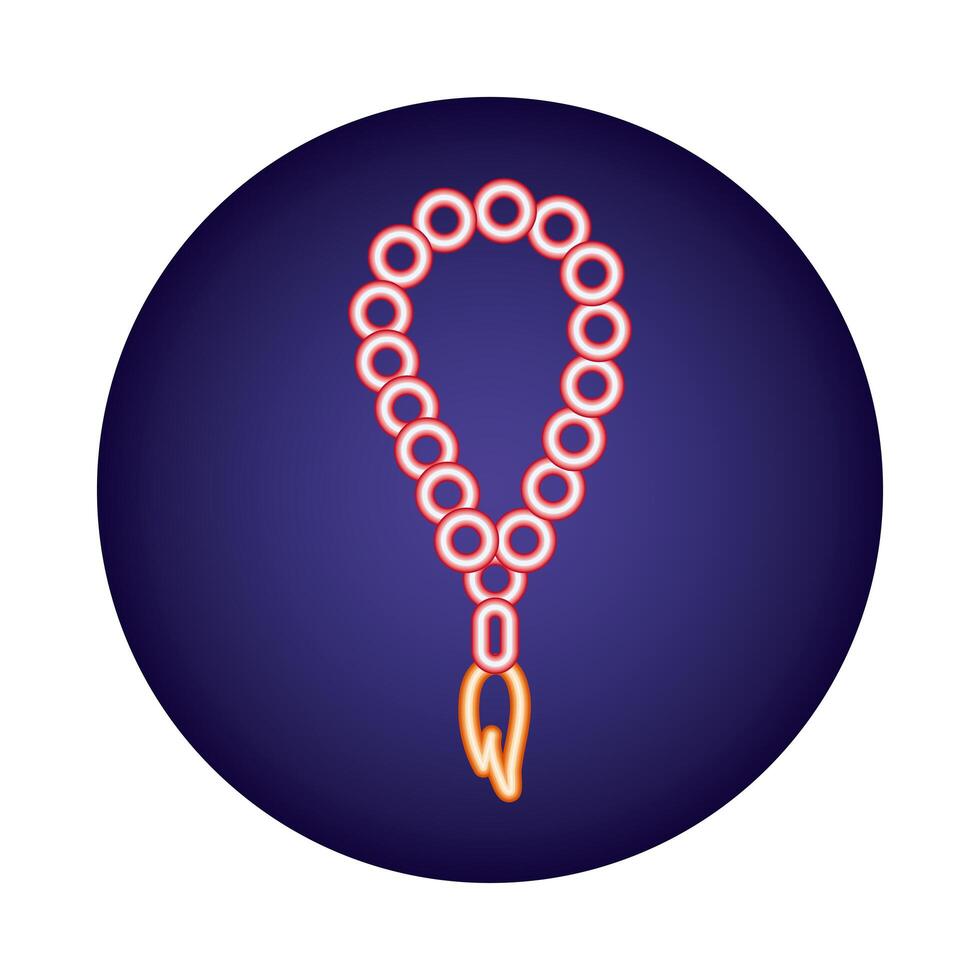 necklace sacred neon light style icon vector