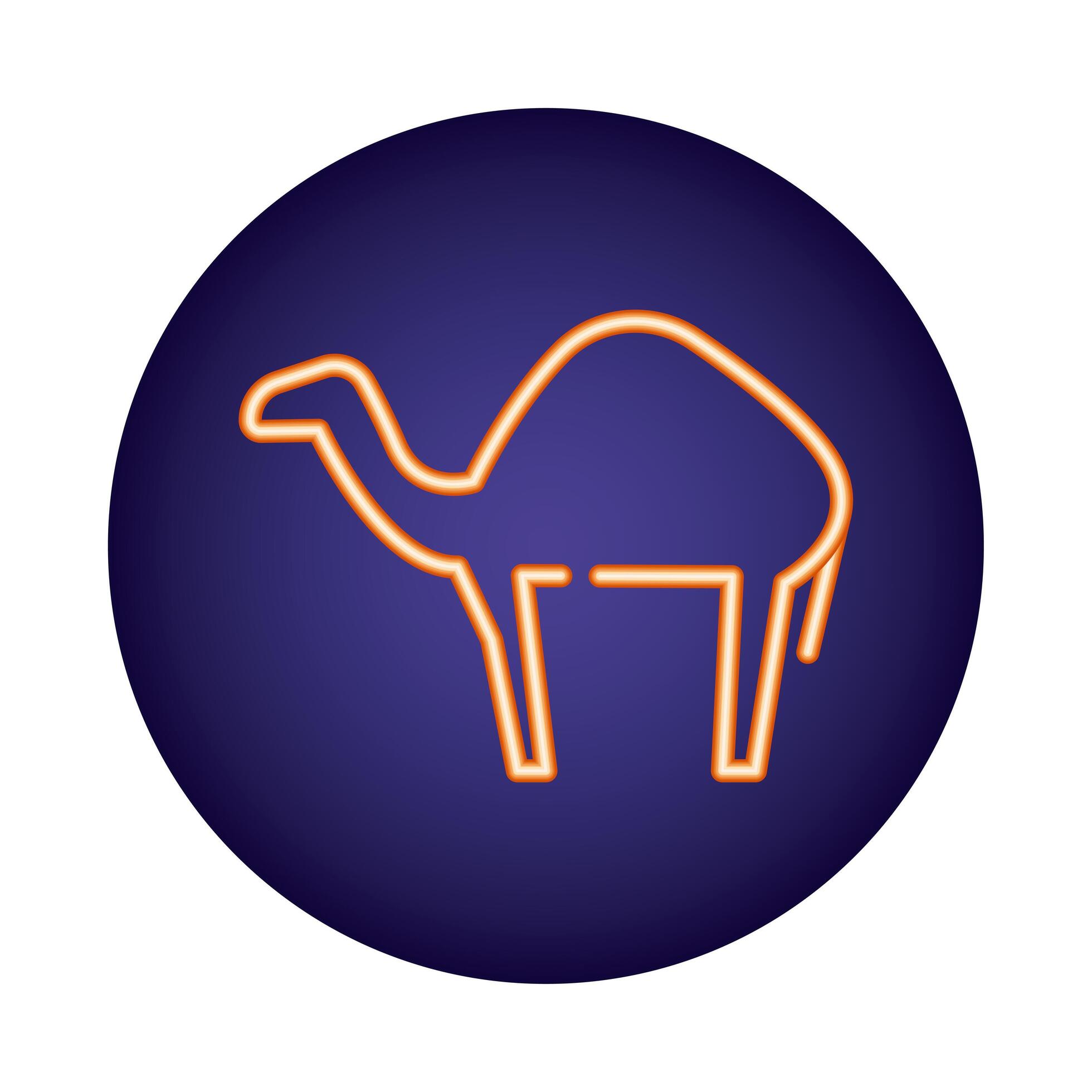 camel animal neon light style icon 2567427 Vector Art at Vecteezy
