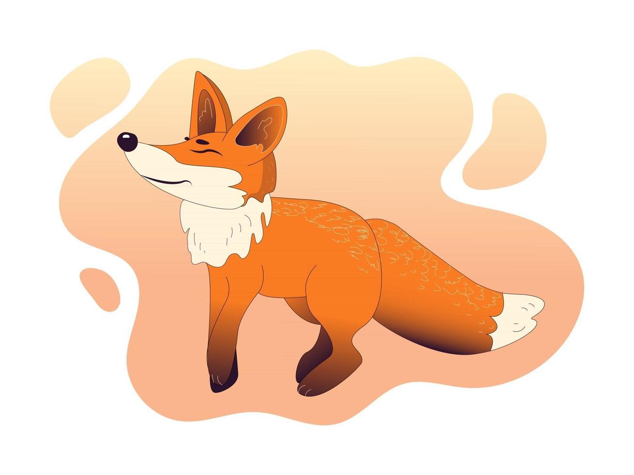 Cute cartoon fox isolated on the background Vector illustration of red chanterelle