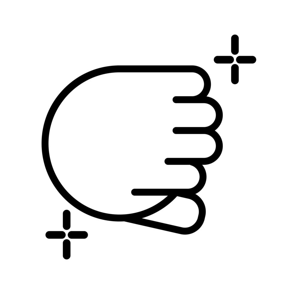 fist hand signal line style vector