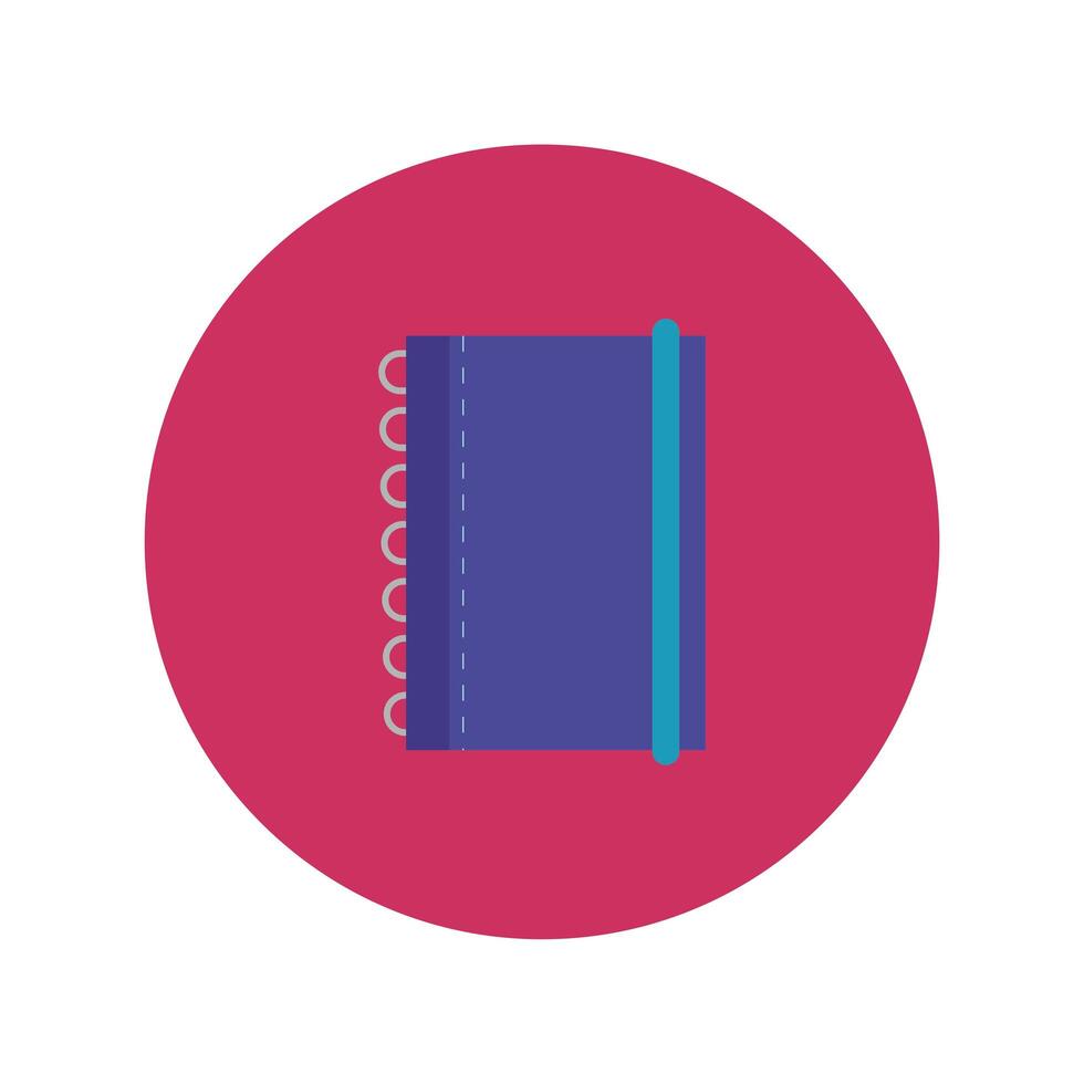 notebook supply block and flat style icon vector