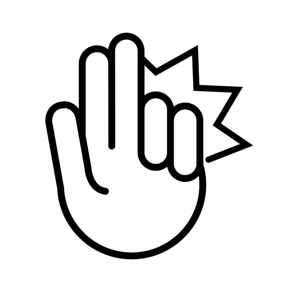 icono de estilo de línea de señal de mano vector