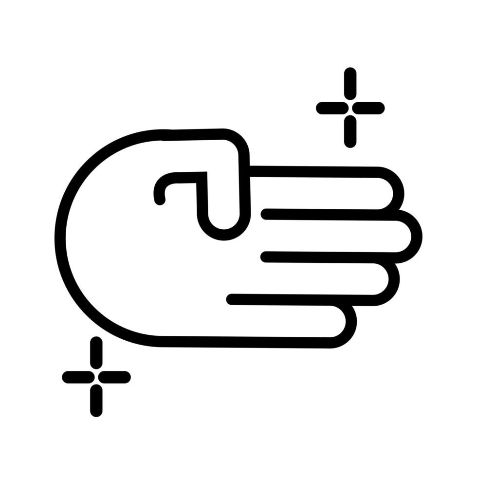 estilo de línea de señal de cuatro manos vector