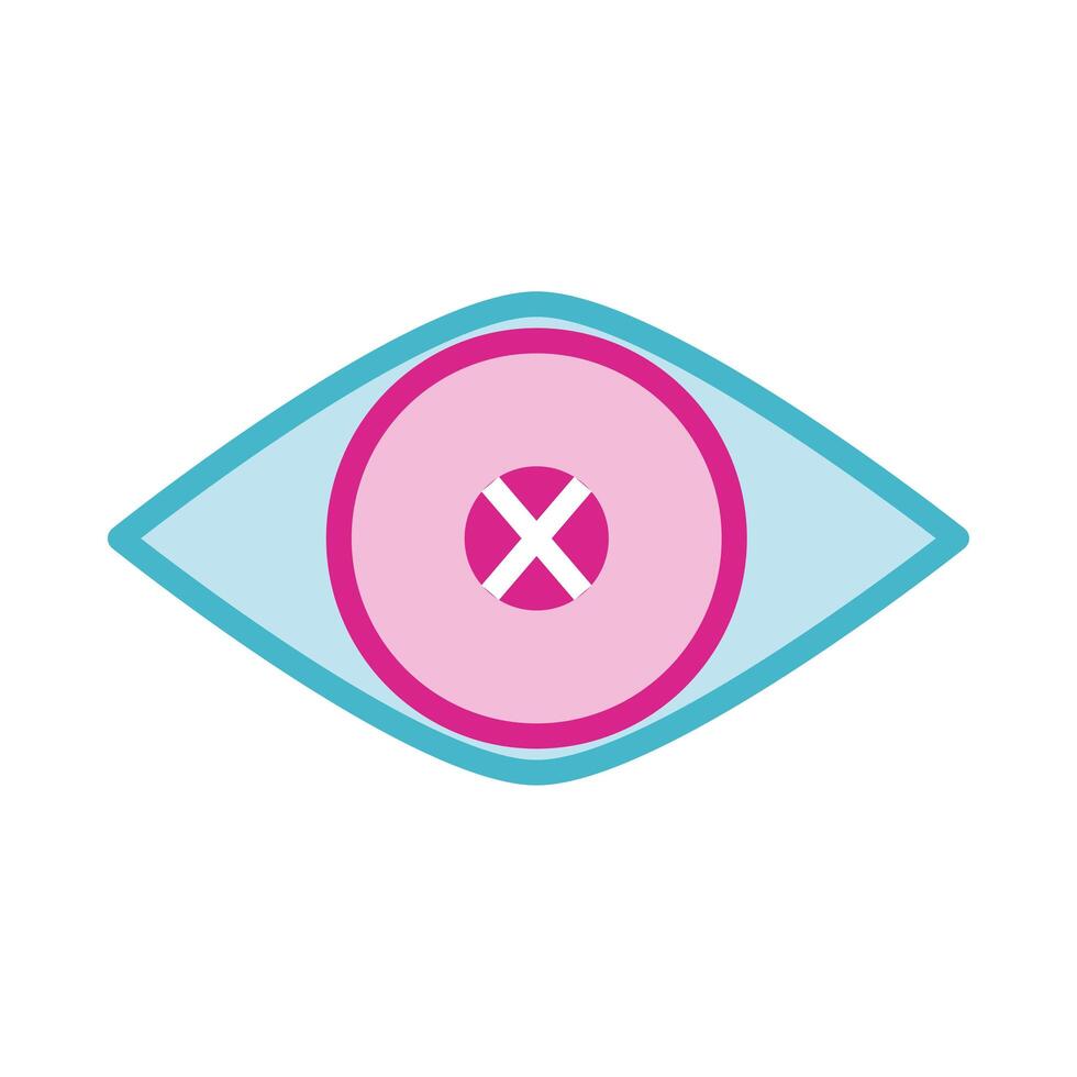 eye human organ line and fill style icon vector