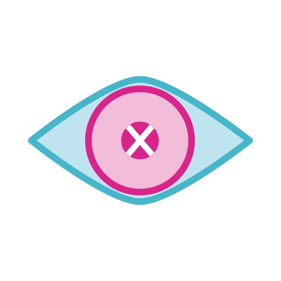 eye human organ line and fill style icon vector