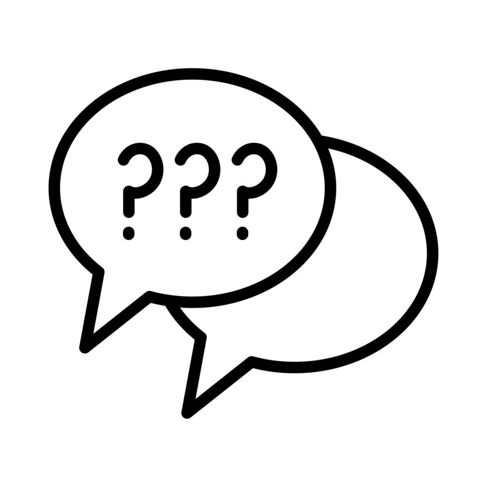 speech bubbles with question symbol line style icon vector