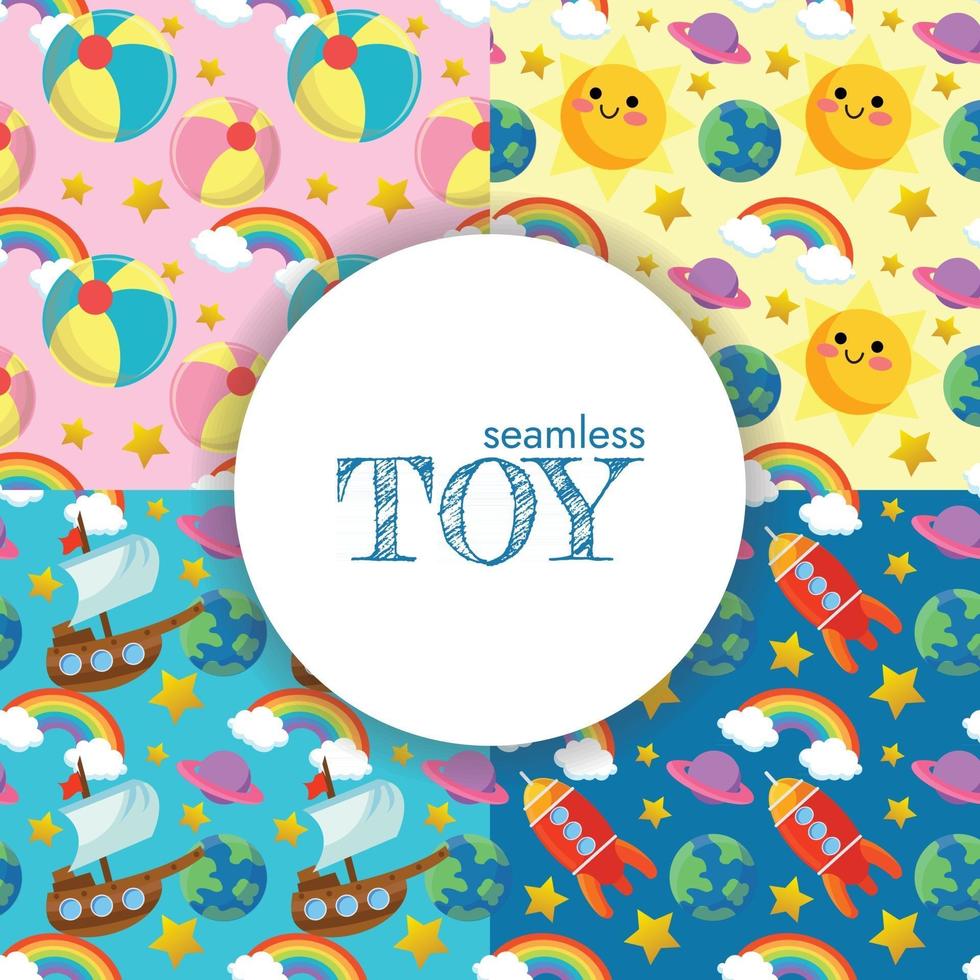 kid stuffs pattern set vector