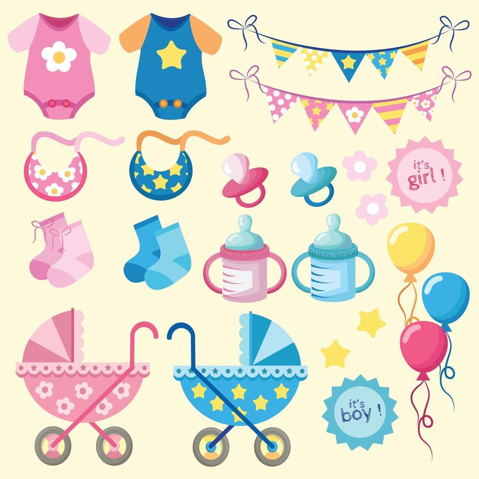 Baby isolated objects vector