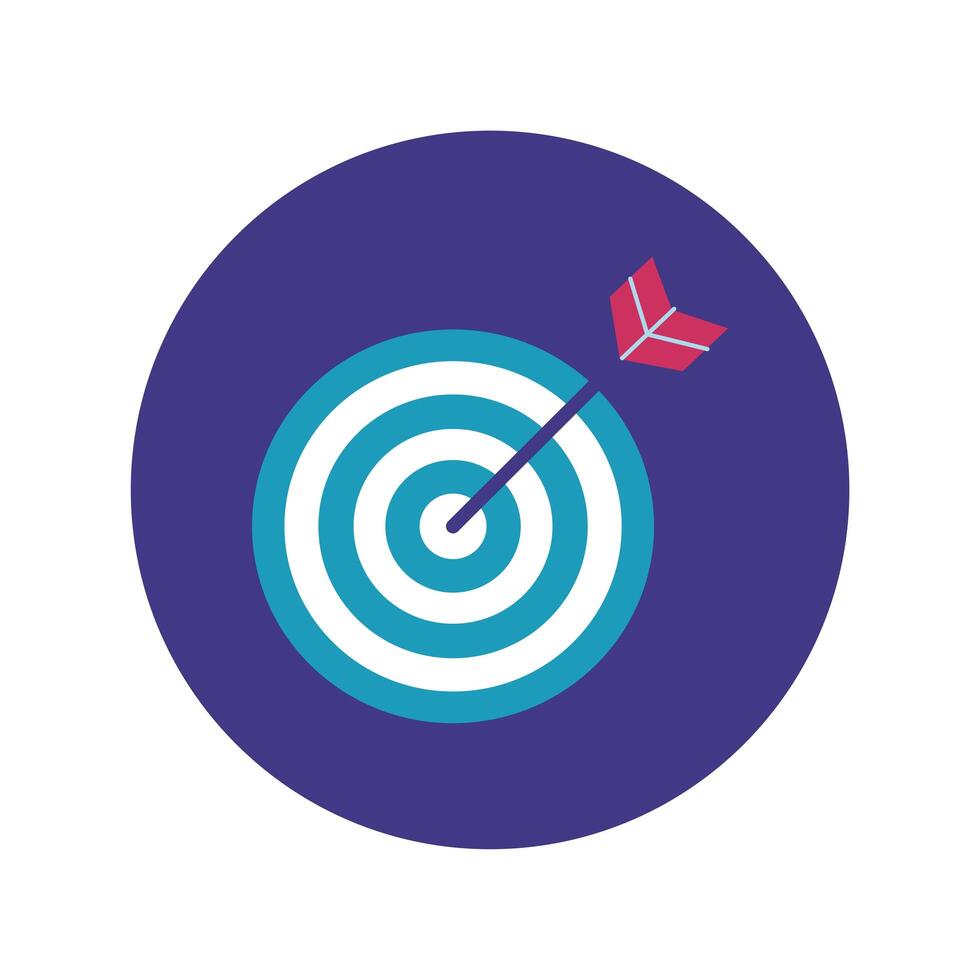 target arrow block and flat style icon vector