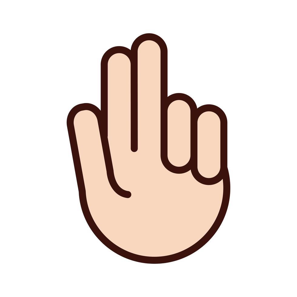 hand signal line and fill style icon vector