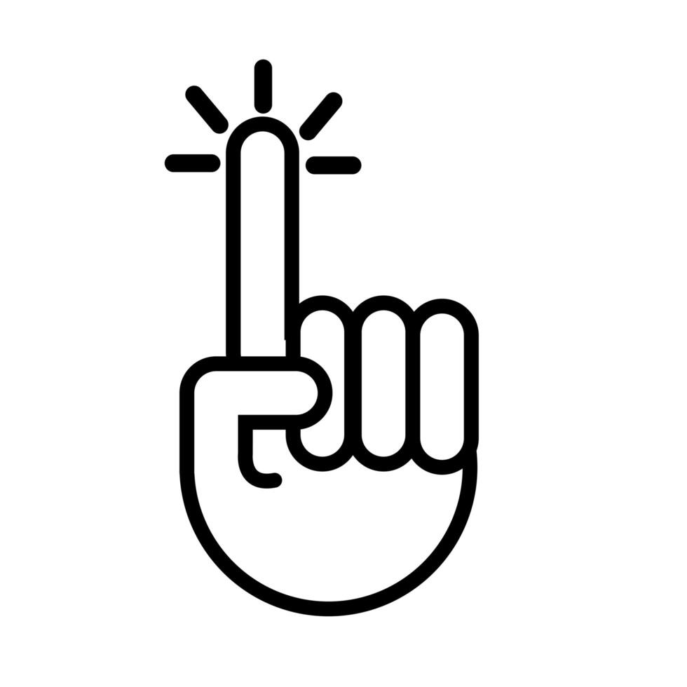 one hand signal line style vector