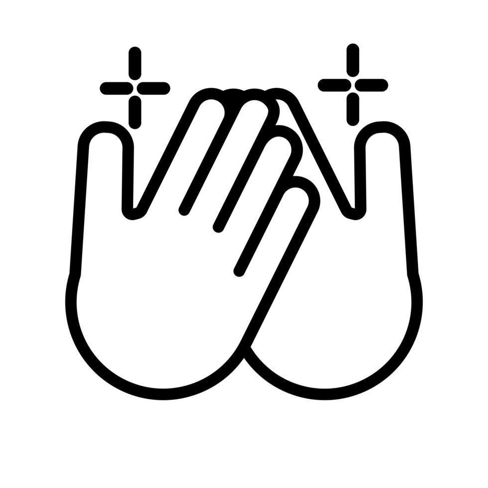 bumping hands signal line style vector