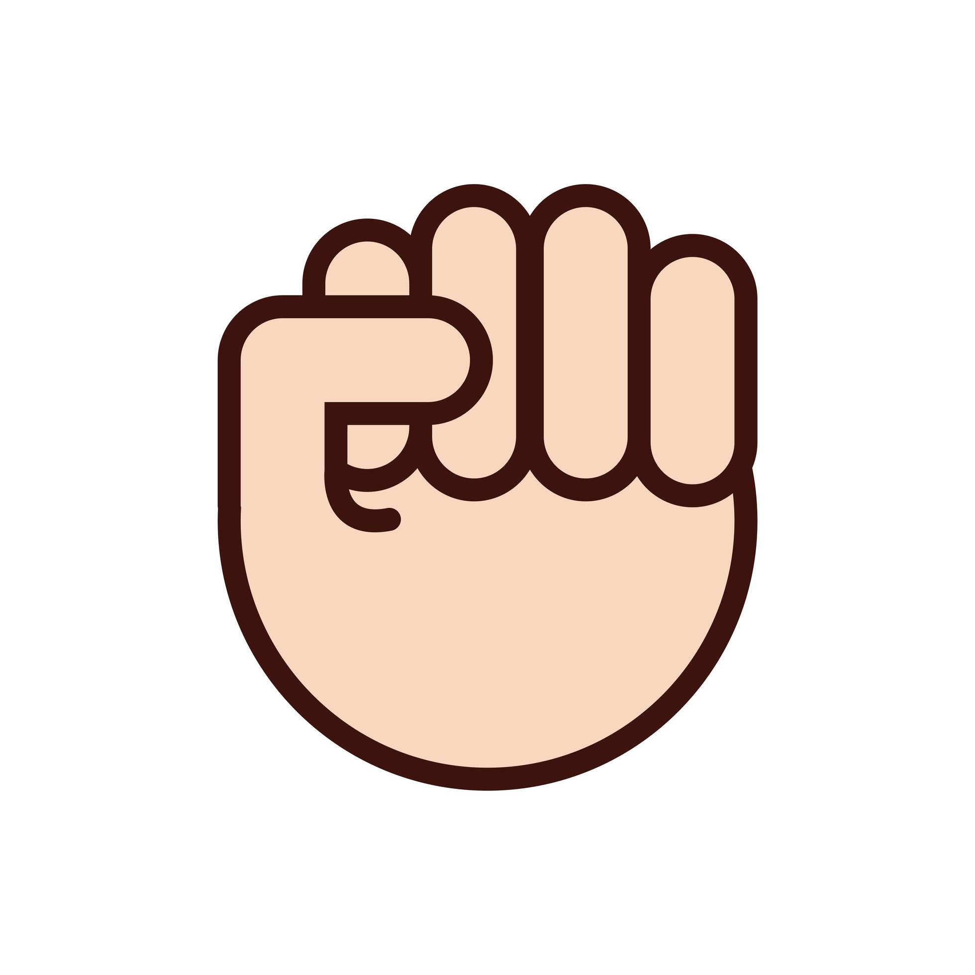fist hand signal line and fill style 2567630 Vector Art at Vecteezy
