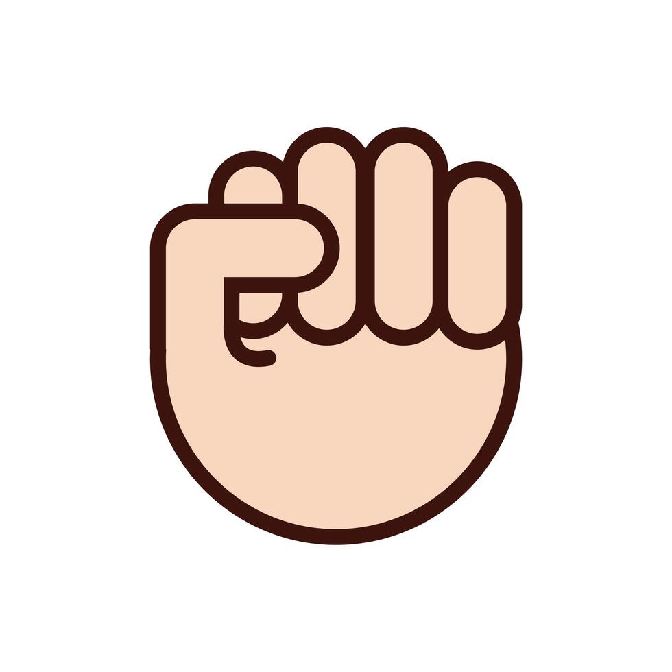 fist hand signal line and fill style vector